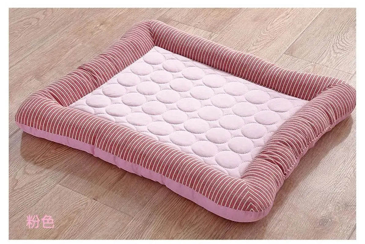 Cooling Pad Bed for Dogs Cats Puppy Kitten Cool Mat Pet Blanket Ice Silk Material Soft for Summer Sleeping Pink Blue Breathable